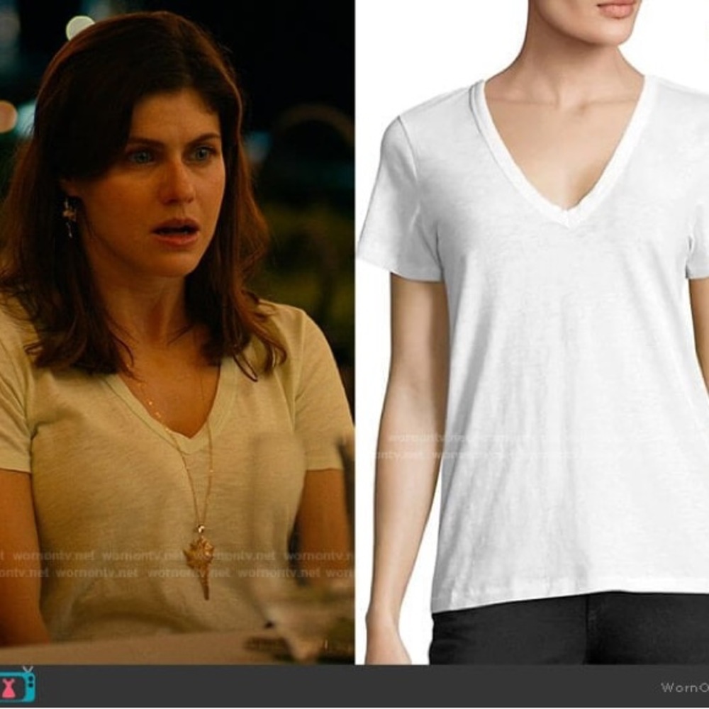 rag & bone Classic White V-Neck Tee Slub Tee 100% Cotton XXS